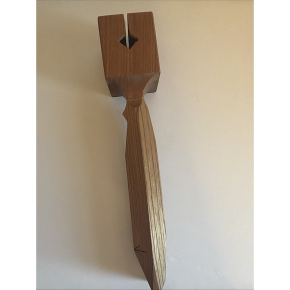 Other - Japanese Handcrafted wooden mallet with carved handle and diamond cutout head.